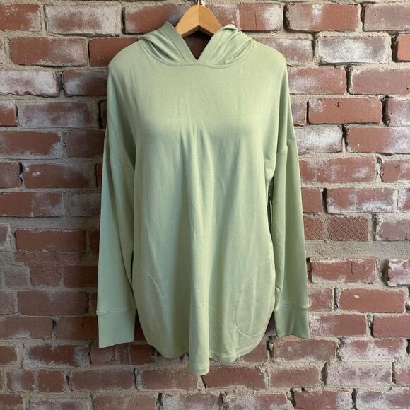 Zuda Z-Knit Long Sleeve Ribbed Cuffed Hooded Pullover Size Medium - Picture 1 of 7